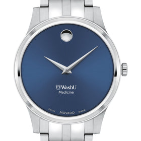 WashU Medicine Men's Movado Collection Stainless Steel Watch with Blue Dial Shot #1