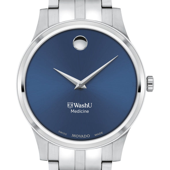 WashU Medicine Men's Movado Collection Stainless Steel Watch with Blue Dial Shot #1