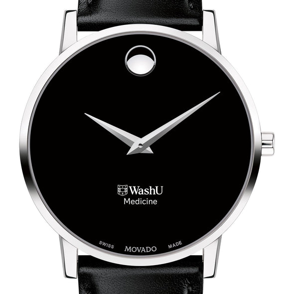 WashU Medicine Men's Movado Museum with Leather Strap Shot #1