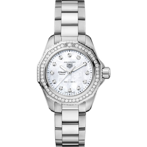 WashU Medicine Women's TAG Heuer Steel Aquaracer with Diamond Dial & Bezel Shot #2