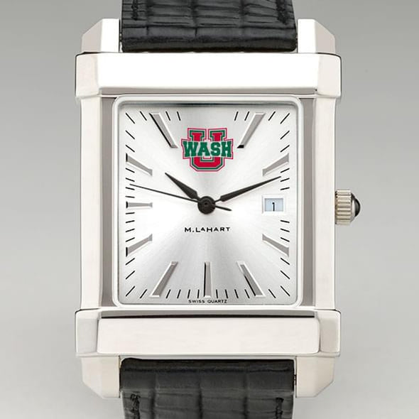 WashU Men&#39;s Collegiate Watch with Leather Strap Shot #1