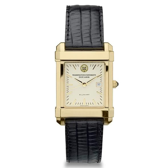 WashU Men&#39;s Gold Quad with Leather Strap Shot #2