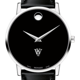 WashU Men&#39;s Movado Museum with Leather Strap Shot #1