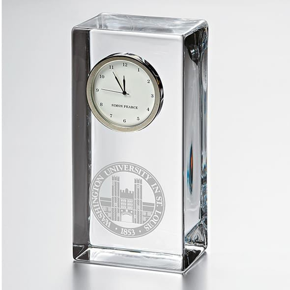 WashU Tall Glass Desk Clock by Simon Pearce Shot #1