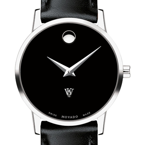 WashU Women&#39;s Movado Museum with Leather Strap Shot #1