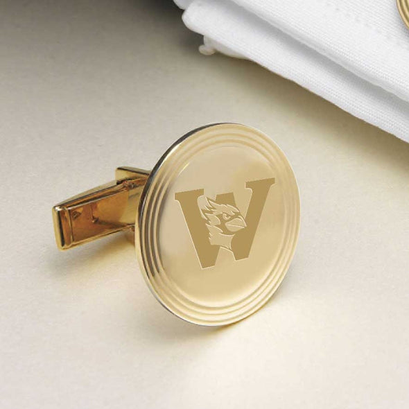 Wesleyan 14K Gold Cufflinks Shot #2