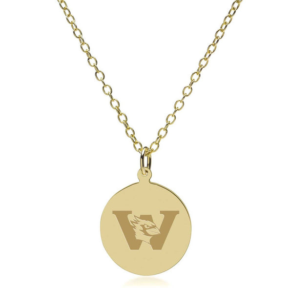 Wesleyan 14K Gold Pendant & Chain Shot #2