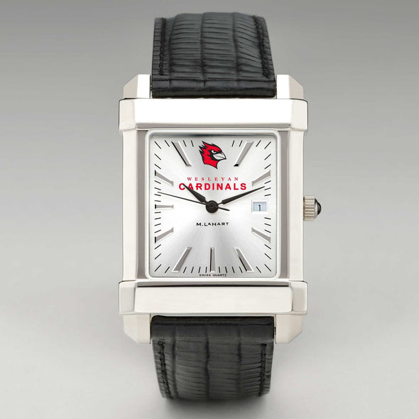 Wesleyan Men's Collegiate Watch with Leather Strap Shot #2