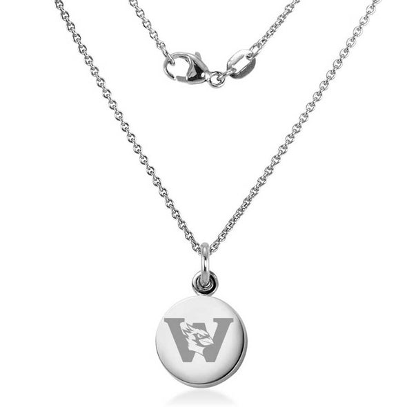 Wesleyan Necklace with Charm in Sterling Silver Shot #2