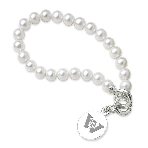 Wesleyan Pearl Bracelet with Sterling Silver Charm Shot #1