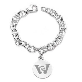Wesleyan Sterling Silver Charm Bracelet Shot #1