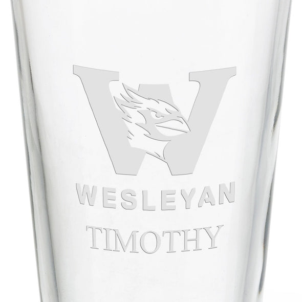 Wesleyan University 16 oz Pint Glass- Set of 2 Shot #3