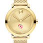Wesleyan University Women's Movado Bold Gold with Mesh Bracelet Shot #1
