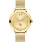 Wesleyan University Women's Movado Bold Gold with Mesh Bracelet Shot #2