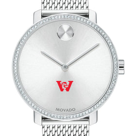 Wesleyan Women's Movado Bold with Crystal Bezel & Mesh Bracelet Shot #1