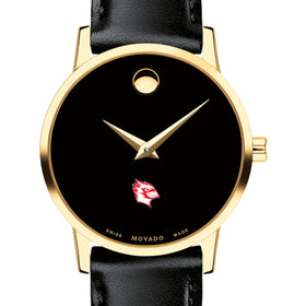 Wesleyan Women's Movado Gold Museum Classic Leather Shot #1