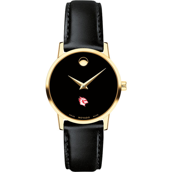 Wesleyan Women's Movado Gold Museum Classic Leather Shot #2