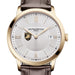 West Point Men's Baume et Mercier 40mm Gold PVD Classima Watch with Silver Dial & Dark Brown Leather Strap