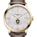West Point Men's Baume et Mercier 40mm Gold PVD Classima Watch with Silver Dial & Dark Brown Leather Strap