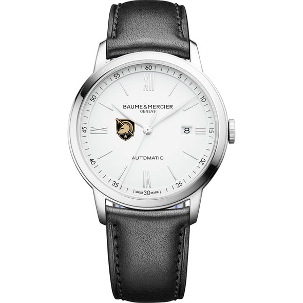 West Point Men's Baume et Mercier 42mm Classima Automatic Watch with White Dial & Black Leather Strap Shot #2