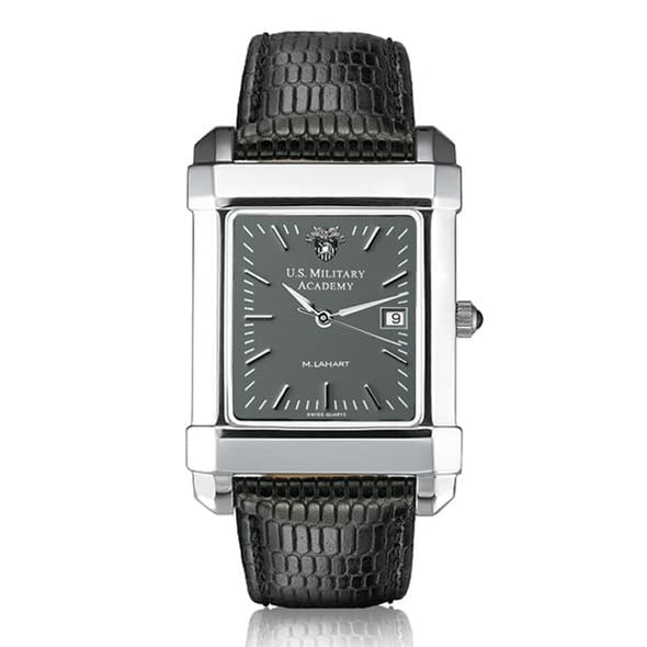 West Point Men's Gray Quad Watch with Leather Strap Shot #2
