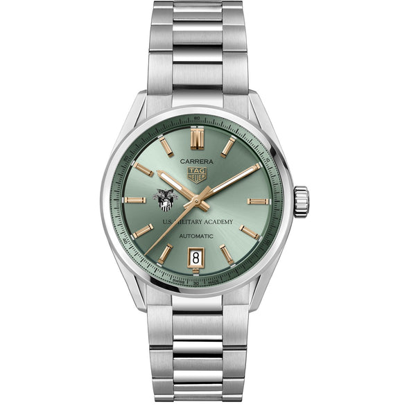 West Point Women's TAG Heuer Steel Carrera Automatic with Green Dial Shot #2