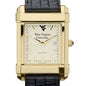 West Virginia Men's Gold Quad with Leather Strap Shot #1