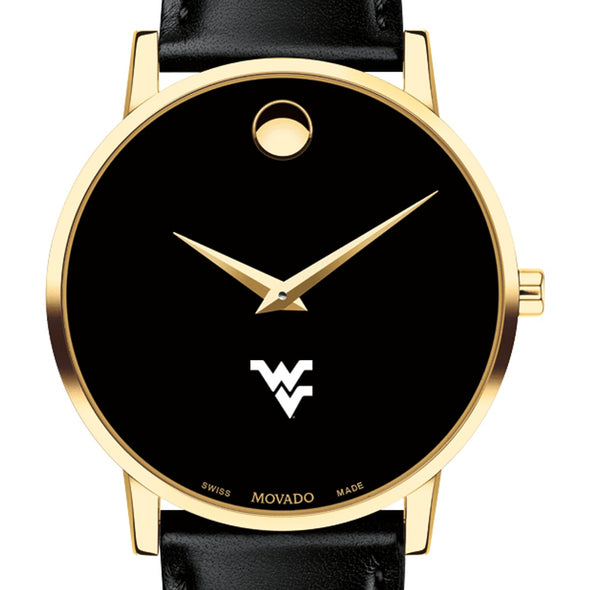 West Virginia Men&#39;s Movado Gold Museum Classic Leather Shot #1