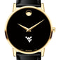West Virginia Men's Movado Gold Museum Classic Leather Shot #1