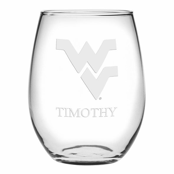 West Virginia Stemless Wine Glasses Made in the USA - Set of 2 Shot #1