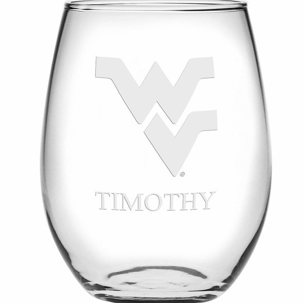West Virginia Stemless Wine Glasses Made in the USA - Set of 2 Shot #2