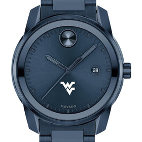 West Virginia University Men's Movado BOLD Blue Ion with Date Window Shot #1