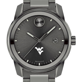 West Virginia University Men's Movado BOLD Gunmetal Grey with Date Window Shot #1