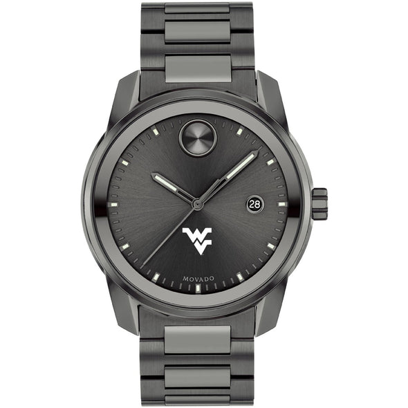 West Virginia University Men's Movado BOLD Gunmetal Grey with Date Window Shot #2