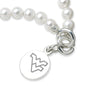 West Virginia University Pearl Bracelet with Sterling Silver Charm Shot #2