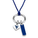 West Virginia University Silk Necklace with Enamel Charm & Sterling Silver Tag