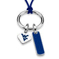 West Virginia University Silk Necklace with Enamel Charm & Sterling Silver Tag Shot #2
