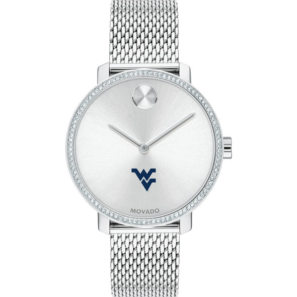 West Virginia Women's Movado Bold with Crystal Bezel & Mesh Bracelet Shot #2
