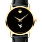 West Virginia Women's Movado Gold Museum Classic Leather Shot #1