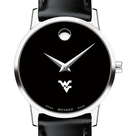 West Virginia Women&#39;s Movado Museum with Leather Strap Shot #1