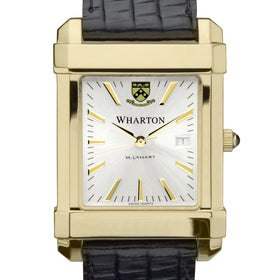 Wharton Men's Gold Watch with 2-Tone Dial & Leather Strap at M.LaHart & Co. Shot #1