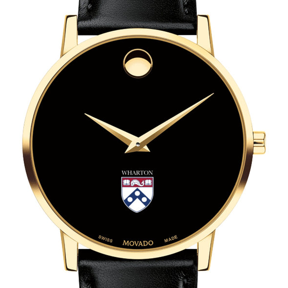 Wharton Men's Movado Gold Museum Classic Leather Shot #1