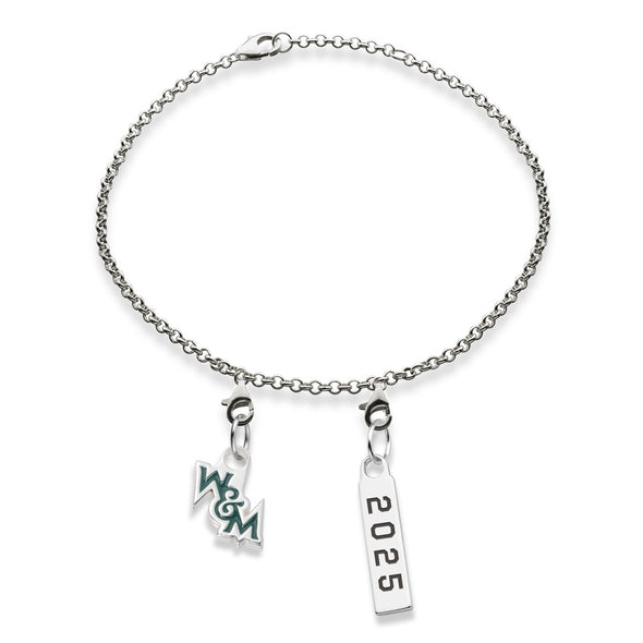 William & Mary Class Year Sterling Silver Anklet Shot #2