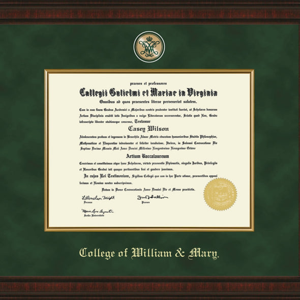 William & Mary Diploma Frame - Excelsior Shot #2