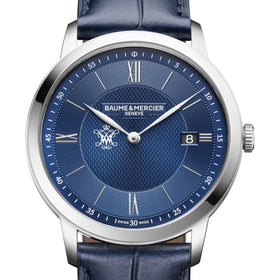 William & Mary Men's Baume et Mercier 40mm Classima Quartz Watch with Blue Dial & Dark Blue Leather Strap Shot #1