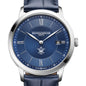 William & Mary Men's Baume et Mercier 40mm Classima Quartz Watch with Blue Dial & Dark Blue Leather Strap Shot #1