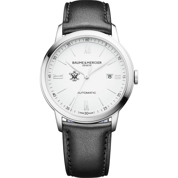 William & Mary Men's Baume et Mercier 42mm Classima Automatic Watch with White Dial & Black Leather Strap Shot #2