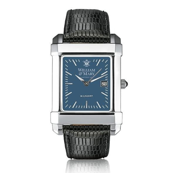 William & Mary Men's Blue Quad Watch with Leather Strap Shot #2