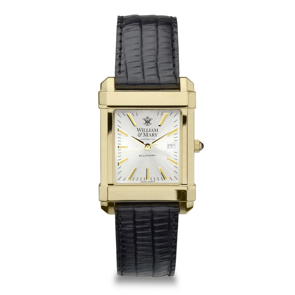 William & Mary Men's Gold Watch with 2-Tone Dial & Leather Strap at M.LaHart & Co. Shot #2