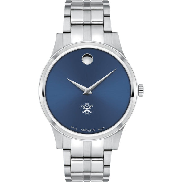 William & Mary Men's Movado Collection Stainless Steel Watch with Blue Dial Shot #2